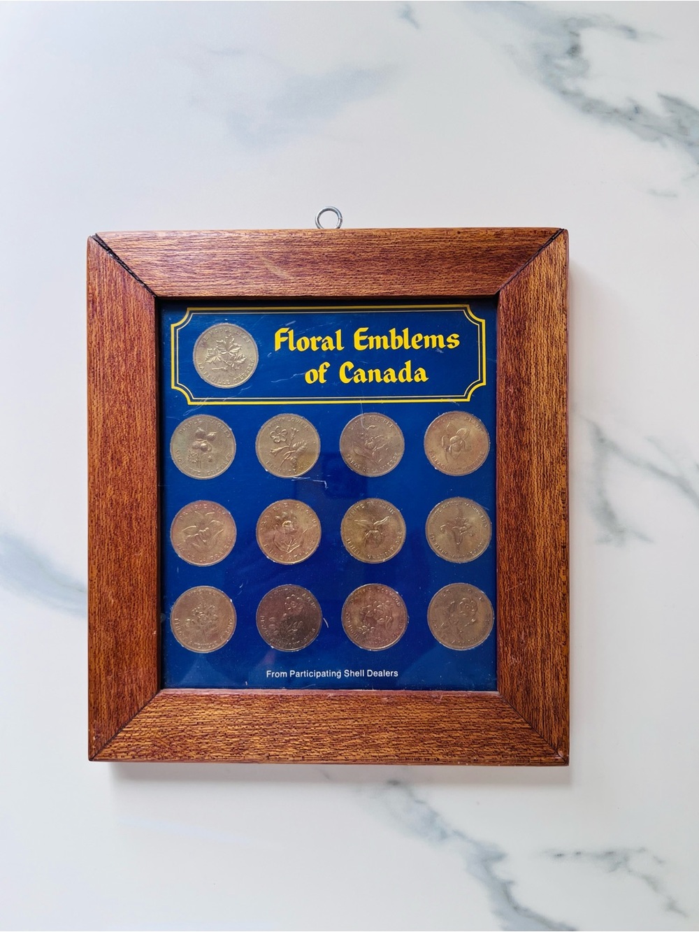 1960s Coats of Arms & Floral Emblems of Canada Shell Oil Framed Coin Collection